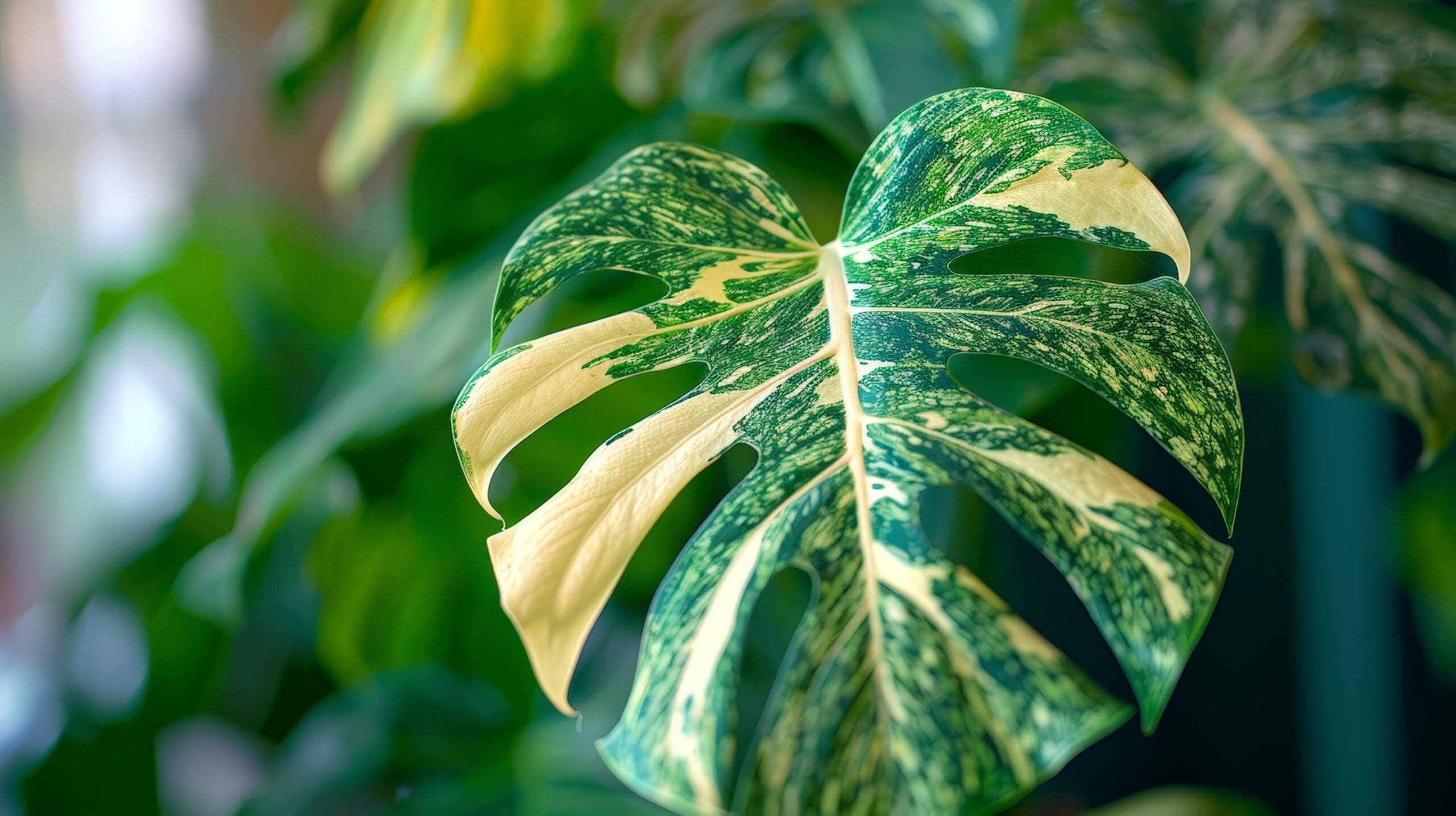 Rare monstera houseplant leaf